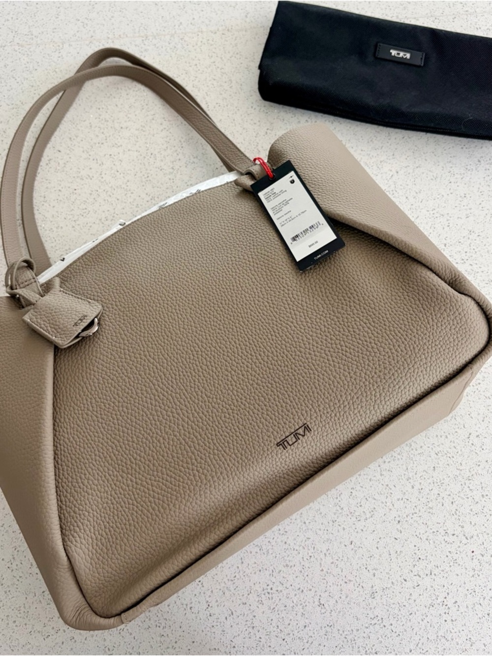 TUMI Georgica Valerie Tote Pebbled Leather in Taupe Driftwood - Picture 7 of 11
